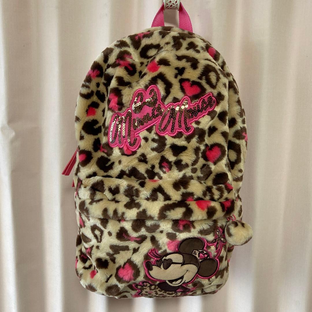 超美品　東京ディズニーリゾート　ミニーマウスヒョウ柄リュック　レア