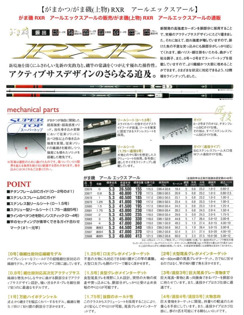 がま磯 RXR 3-53 磯竿 ロッドカバー付き