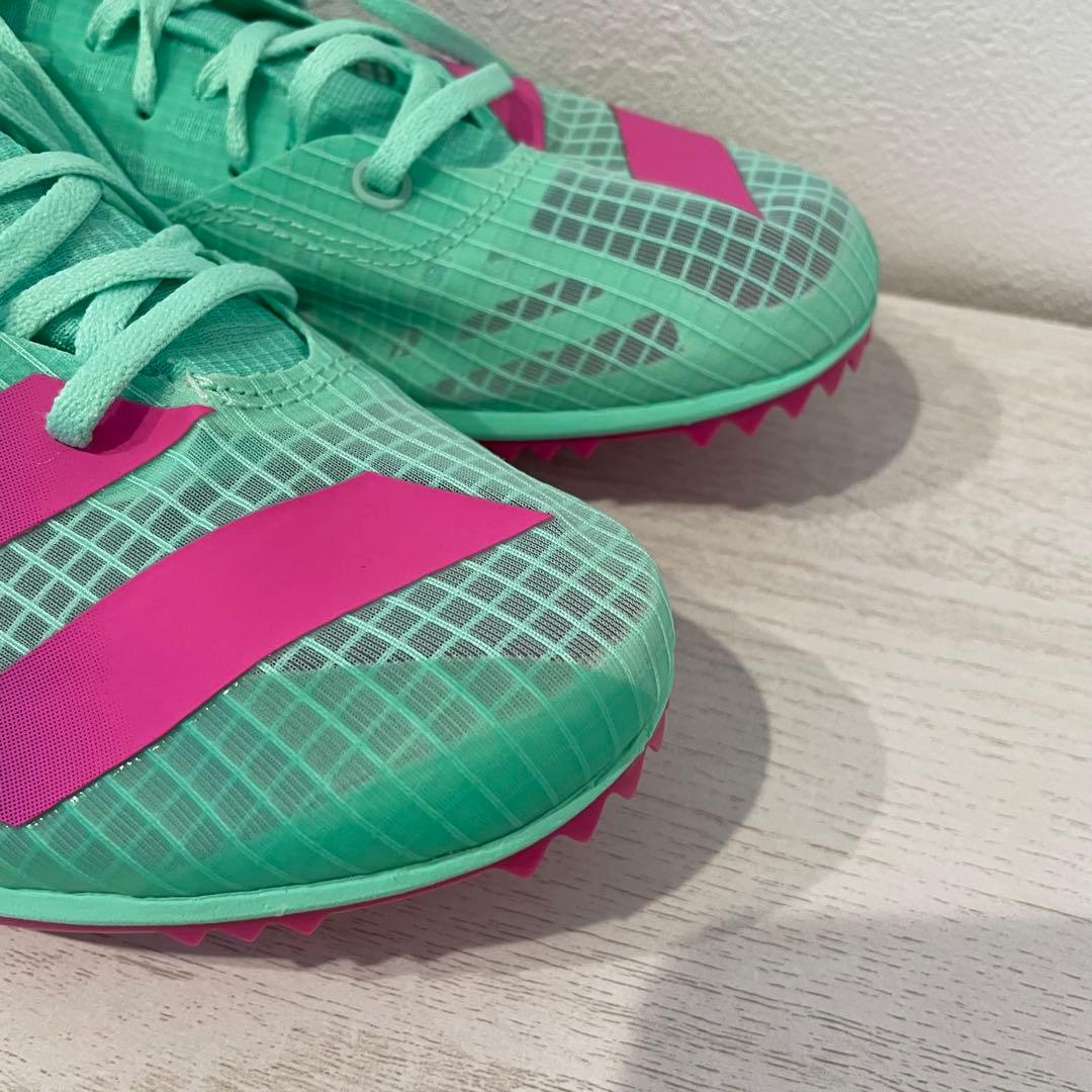 新品 adidas ディスタンススター 25cm 緑 陸上スパイク 中長距離