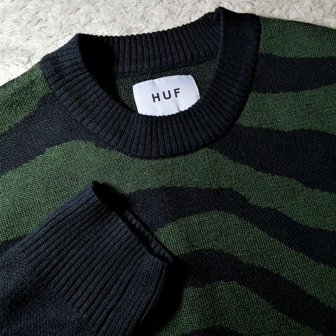 ★HUF★クラウン ニット★ニット ゼブラ M 総柄切替 ゴルフ カモフラ 美品