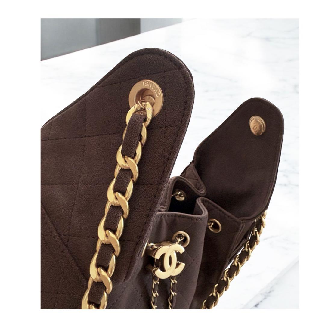 CHANEL25 ハンドバッグ ショルダー スエード ブラウン ノベルティ品