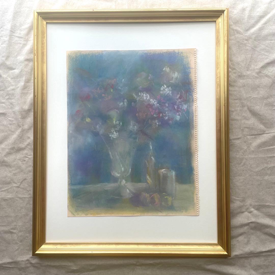 【20年の沈黙・再生の譜】No.40 さよならの言葉　パステル画　美術品