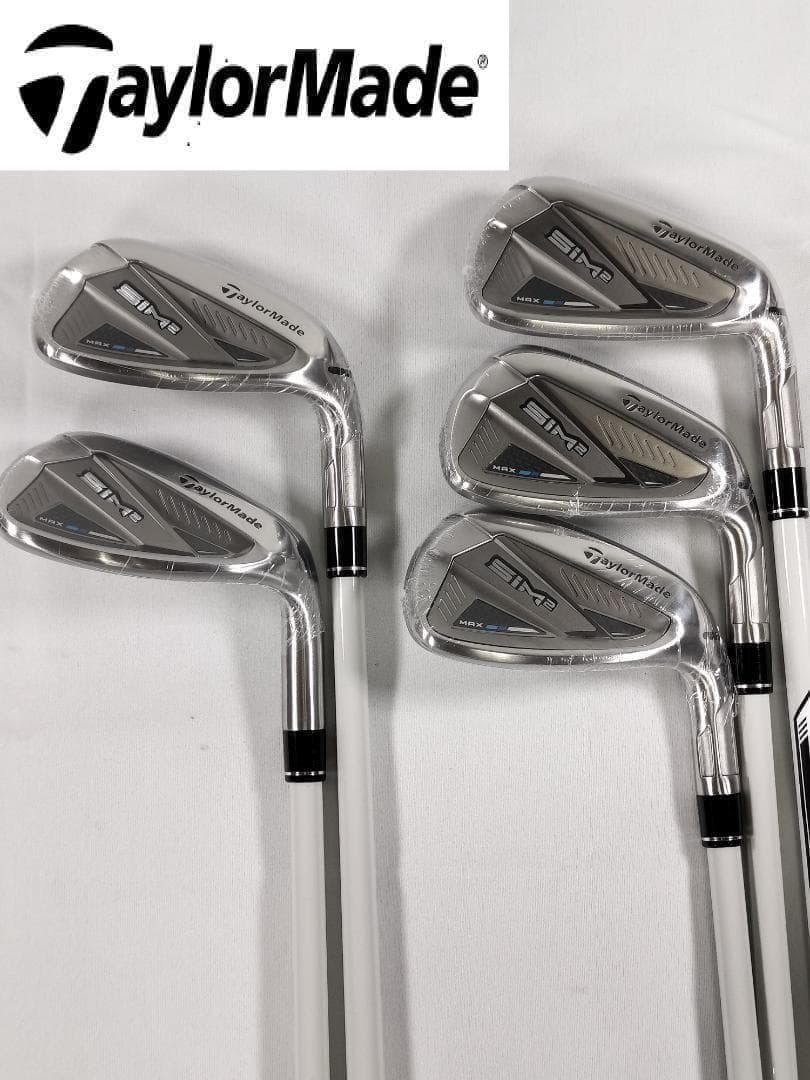 【女性：新品：L】5本セット テーラーメイド⭐SIM2MAX 7～9 PW・SW