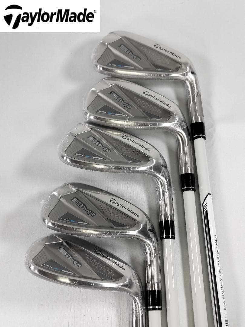 【女性：新品：L】5本セット テーラーメイド⭐SIM2MAX 7～9 PW・SW