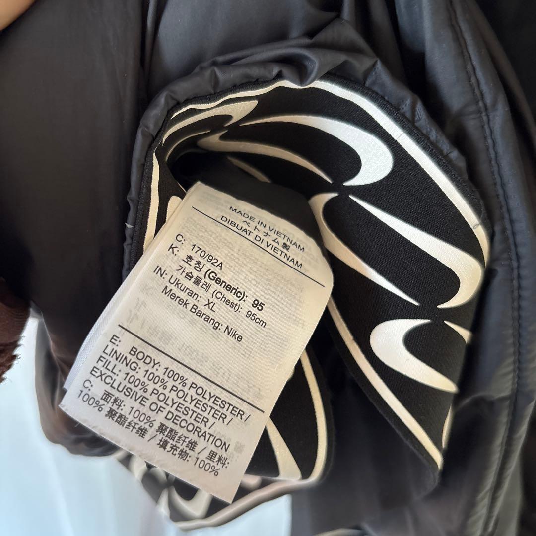 Nike ブラック 中綿ジャケット コート　フード付き　ＸＬ