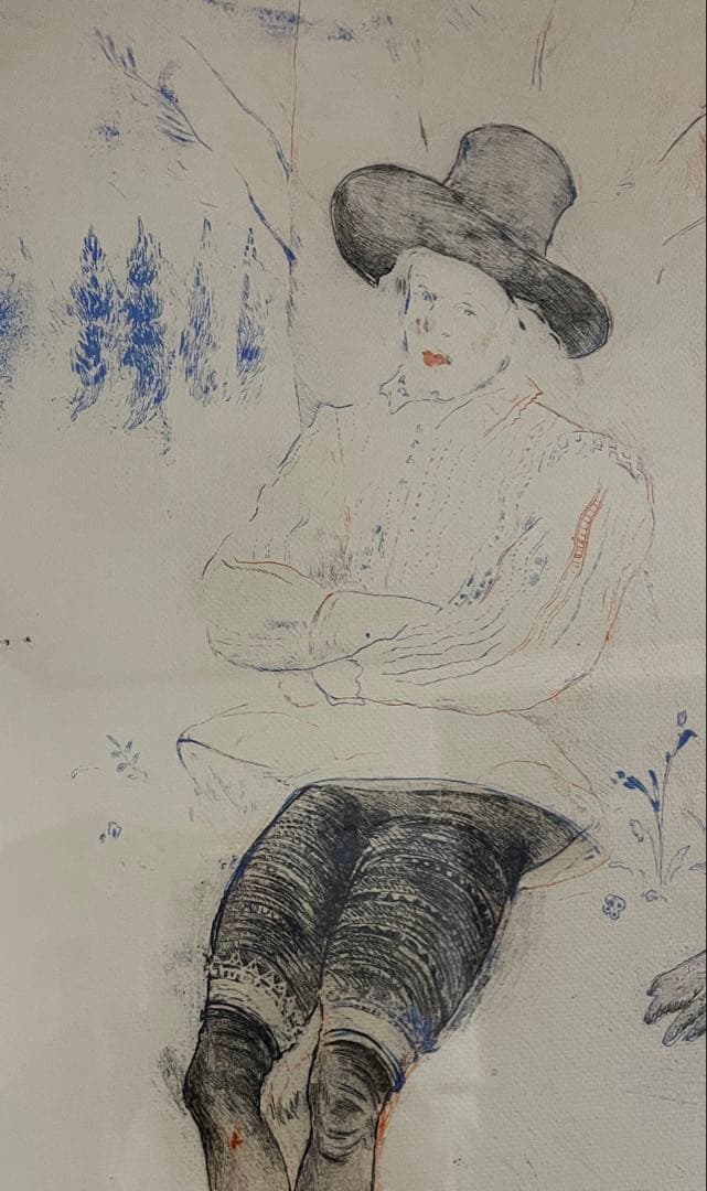 真作保証 山本容子 銅版画 流れよ、我が涙 ダウランド 1983年