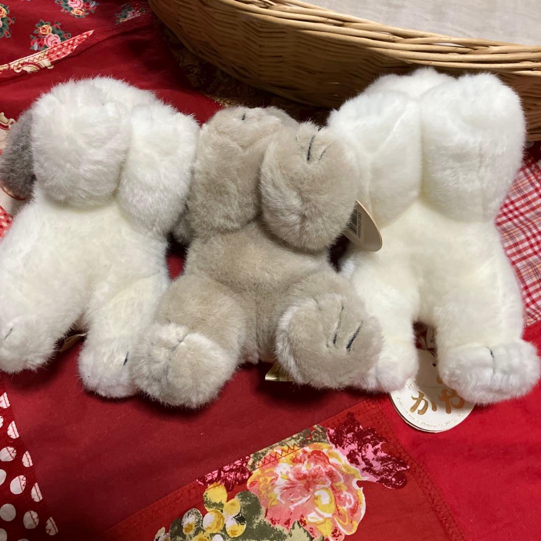 レトロぬいぐるみ　うめ吉寝そべり　3体セット　中島潔　ぬいぐるみ犬　子犬