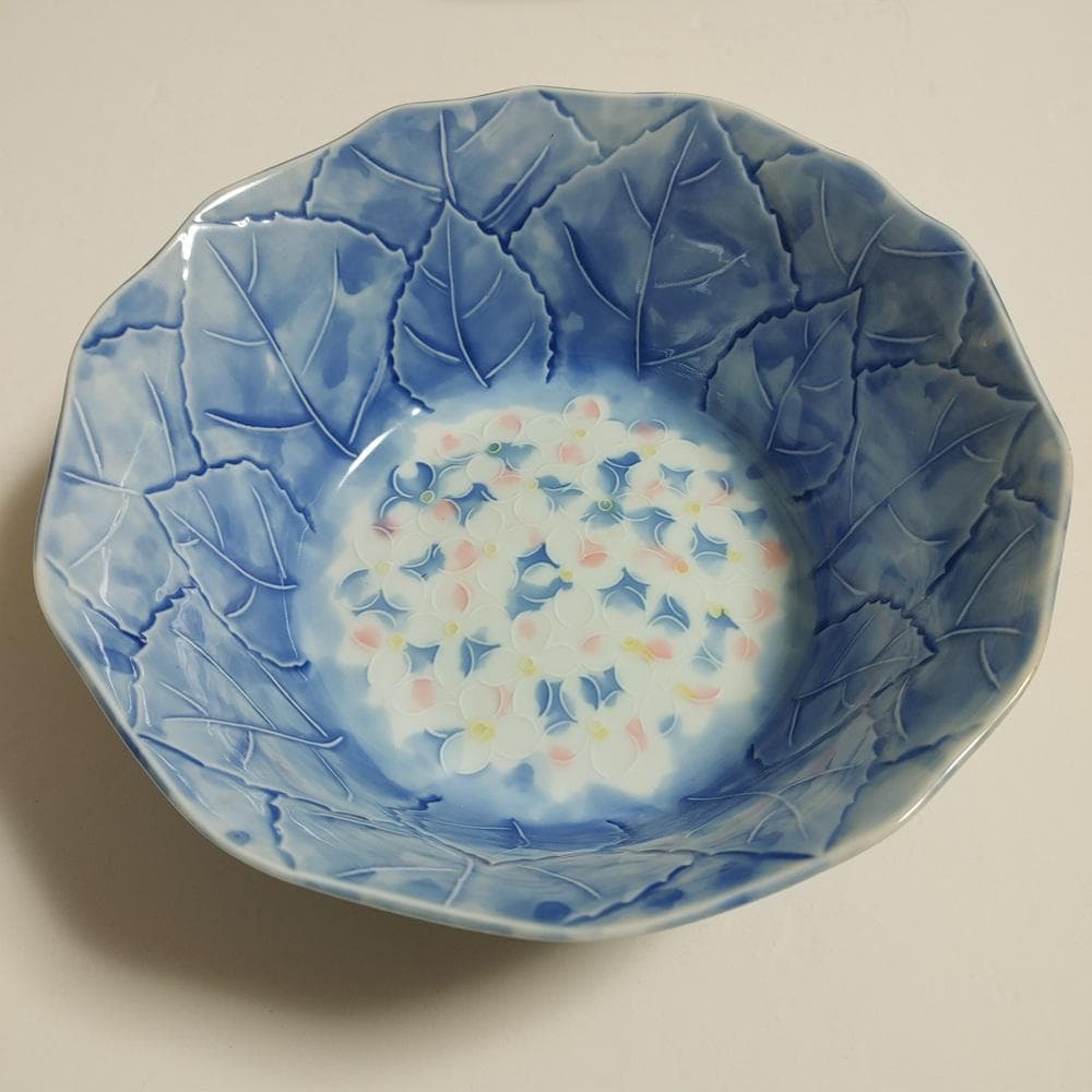 陶磁器 2枚セット★有田焼? 刻印 鉢 白 青 花文様 和食器 磁器 大鉢 日本