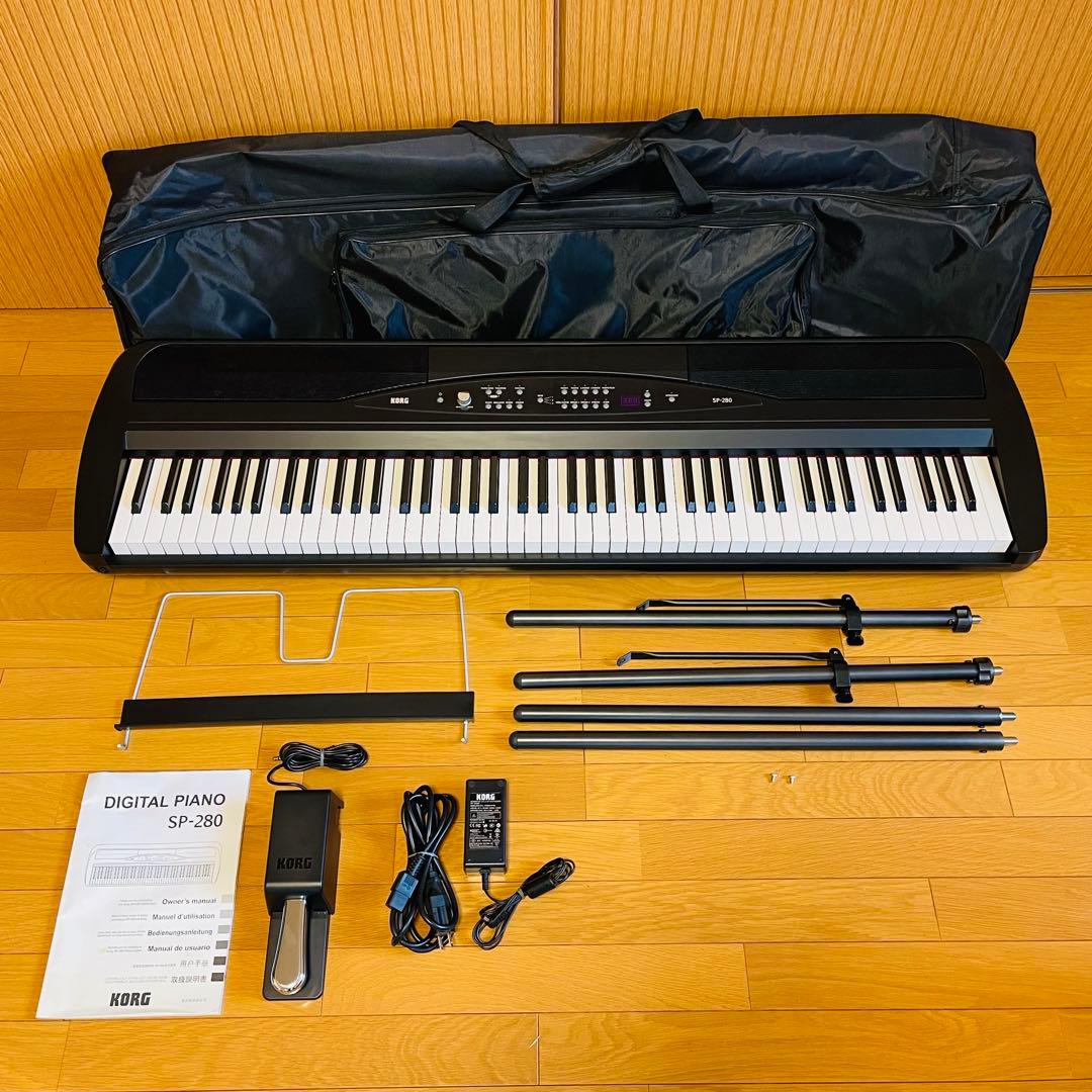 【極美品】KORGコルグ SP-280-BK 電子ピアノ 88鍵 ソフトケース付