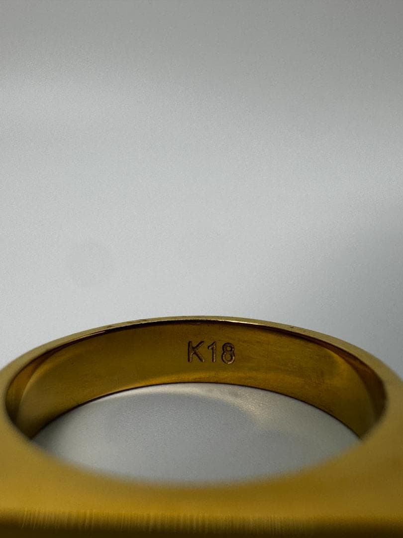 《美品/日本製18金》K18 シンプルリング 3.35g 11号