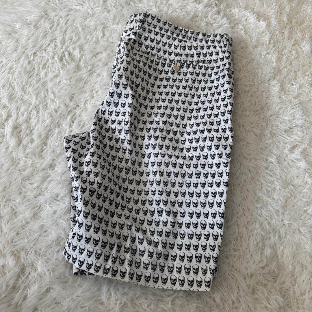 美品✨RLX ラルフローレン ショートパンツ スカル柄プリント 大きいサイズ 白