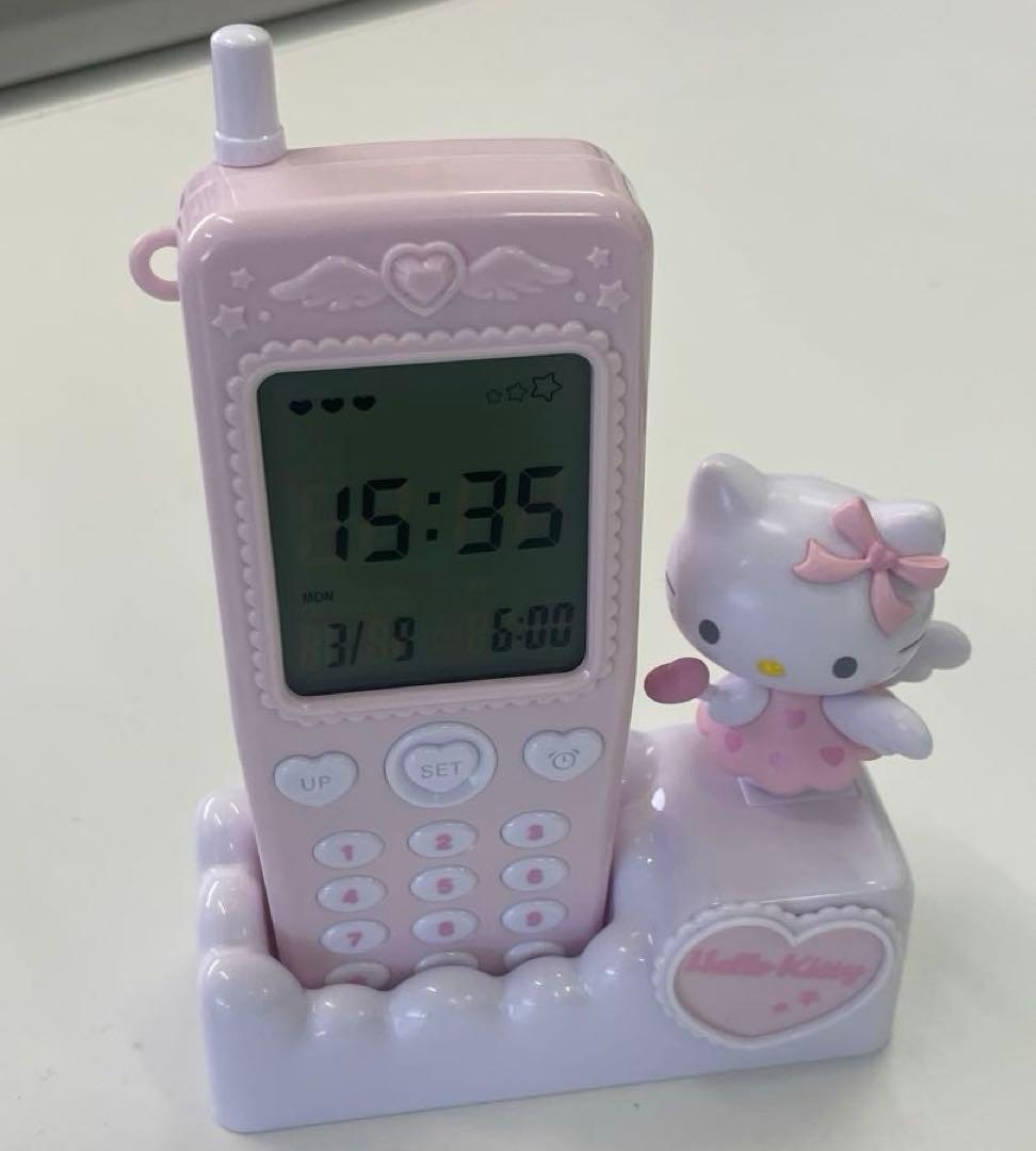 値下げ中‼️ サンリオ ガラケー型置き時計 キティ
