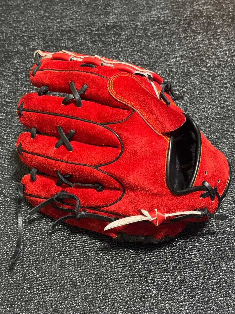 【限定値下げ】【美品】RYU 投手用グラブ スエード 赤 オーダー不可仕様