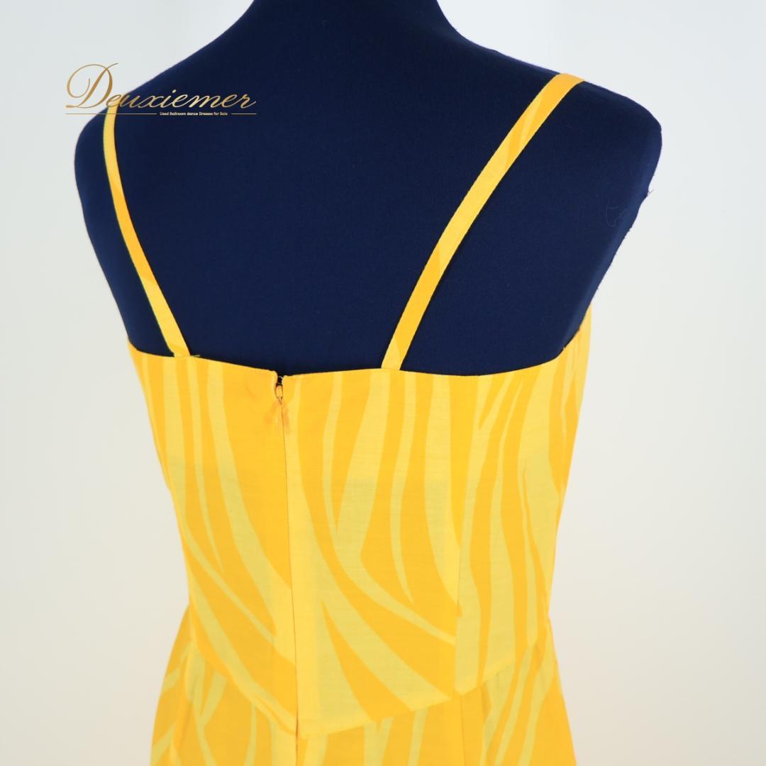 【美品 フラダンス衣装】イエロー FANCY DRESS ワンピース 黄 赤 緑