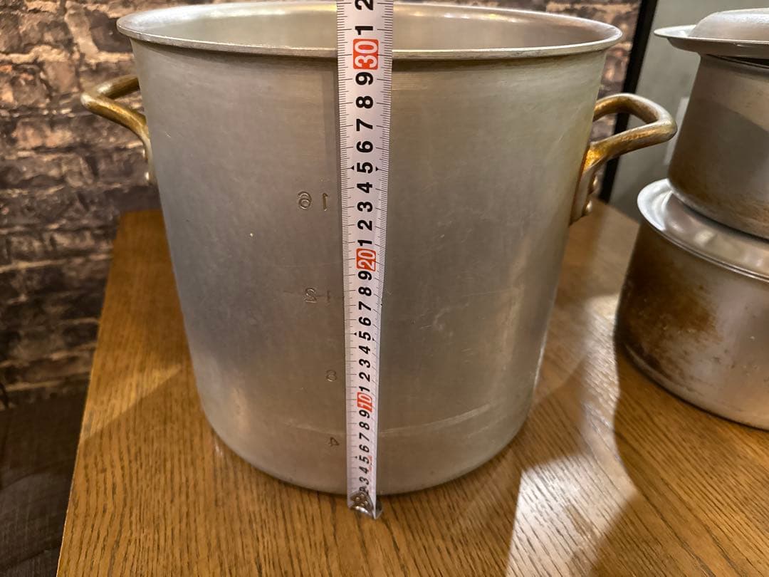 【中古美品】アルミ寸胴約30cm パスタ ラーメン 飲食店 レストラン 本格派