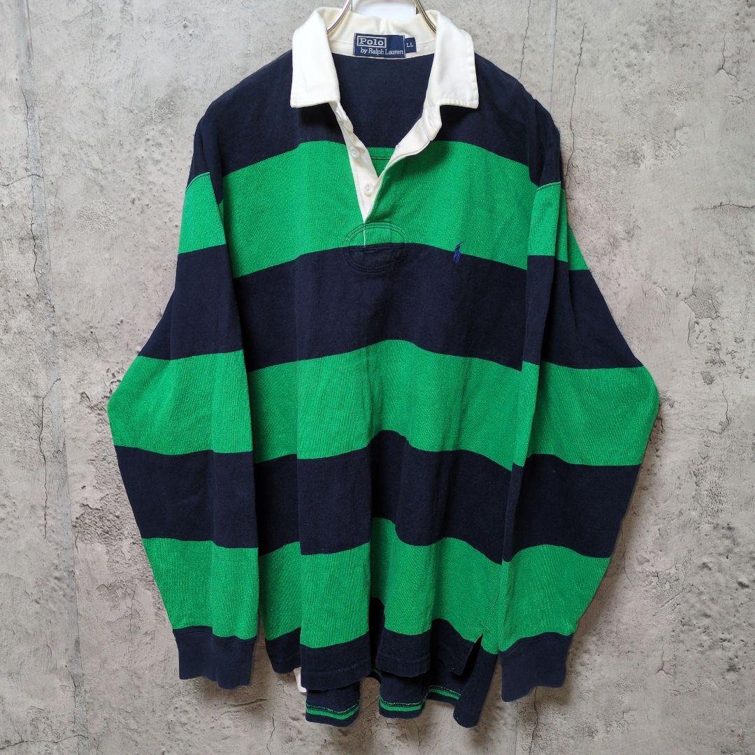 ポロバイラルフローレン ラガーシャツ　XL 太ボーダー 90s