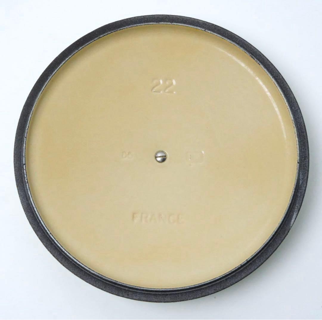 【美品】LE CREUSET　ココット ロンド フルーツグリーン 22cm