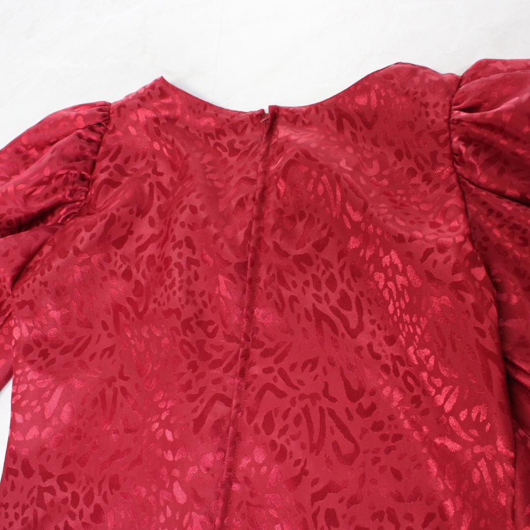 【美品 社交ダンス衣装】上下セット レッスンウェア 練習着 赤 レッド プリーツ