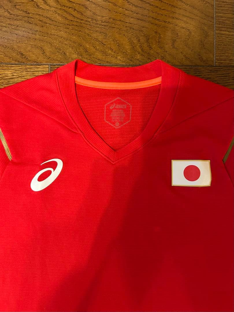 アシックス　バレーボール日本代表男子チーム 選手実使用プラクティスシャツ