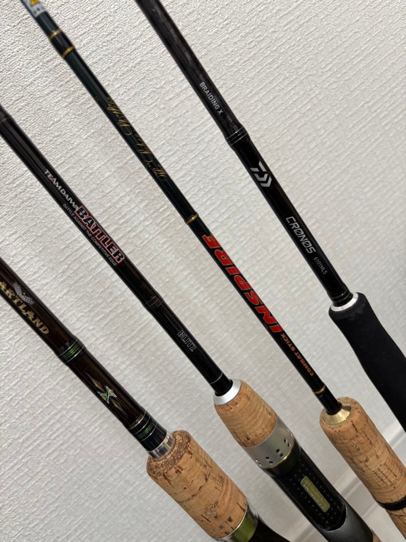 ハートランドなど バスロッド 4本セット コルクハンドル