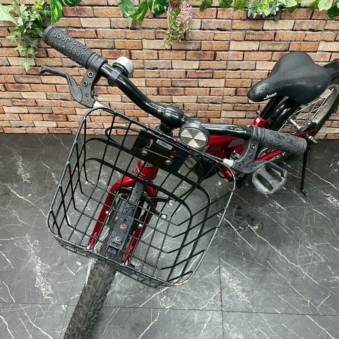 【118】子供用自転車 子供車 Jeep レッド 18インチ シングル