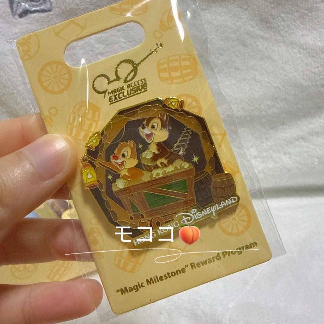 香港ディズニー　年パス特典　チップとデール　グリズリーガルチ　ピンバッジ　メダル