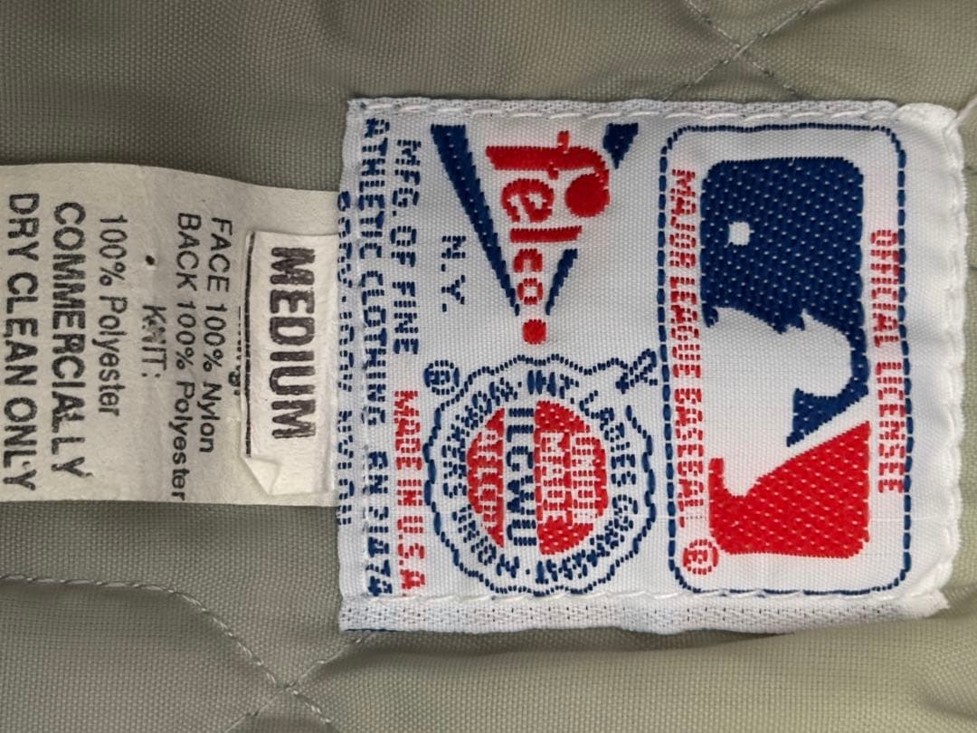 レオン Dodgers サテンジャケット シルバー