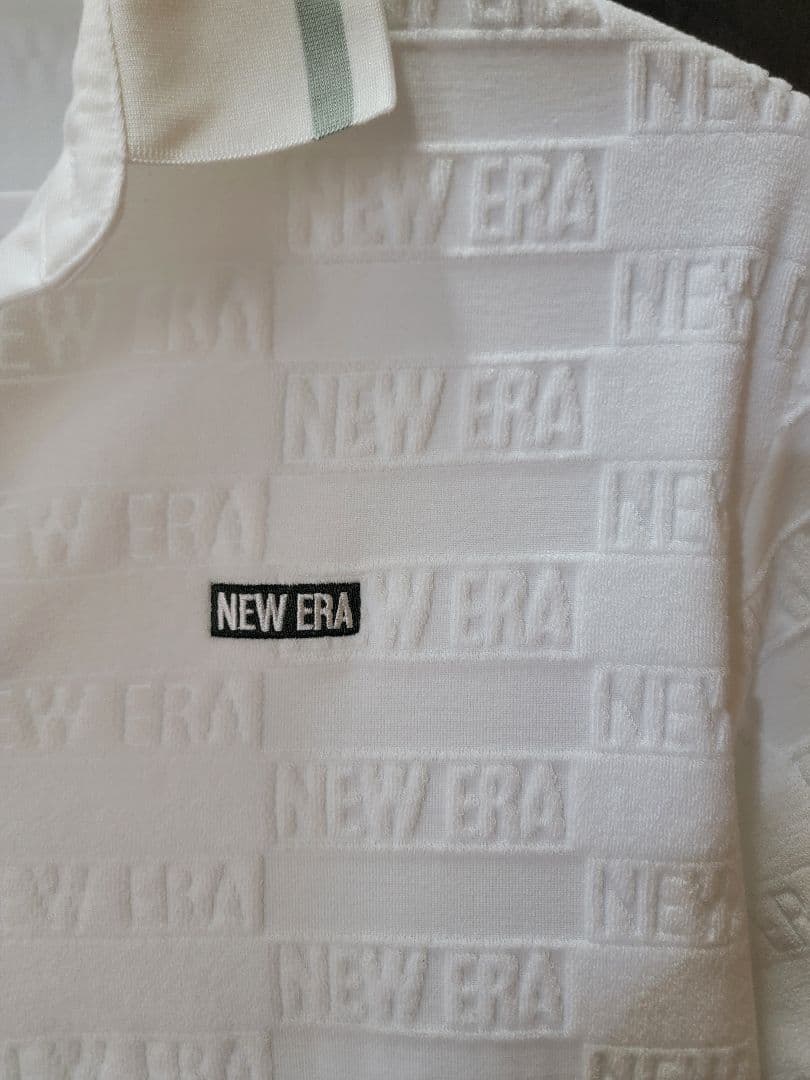 ゴルフ　NEW ERA ホワイト長袖ポロシャツ　XXLサイズ　新品・未使用