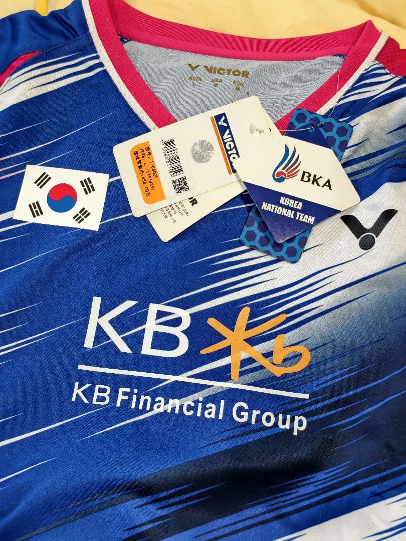 VICTOR韓国代表金元浩選手着用モデル バドミントンシャツトナミ実業団NTT