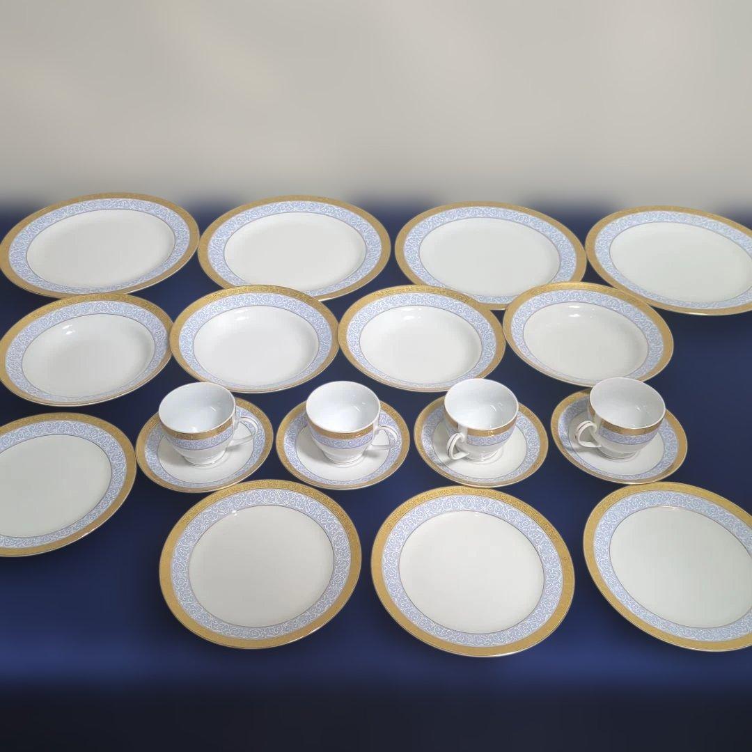 Noritake 食器セット ゴールドブルー装飾 セット16点