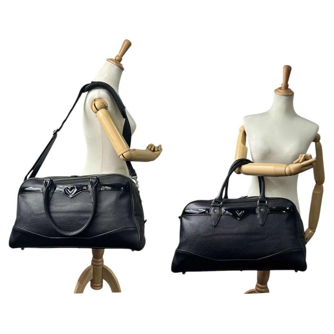 美品　キャロウェイ　ハンドバッグ　2way　黒　レザー　自立　ワンショルダー　x