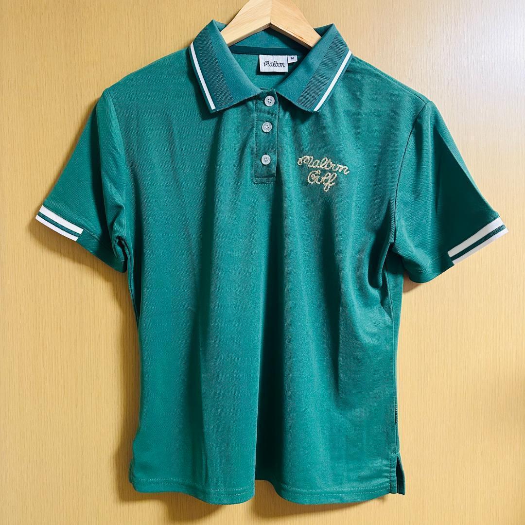 緑色S マルボンゴルフ ポロシャツ Malbon Golf レディース シャツ