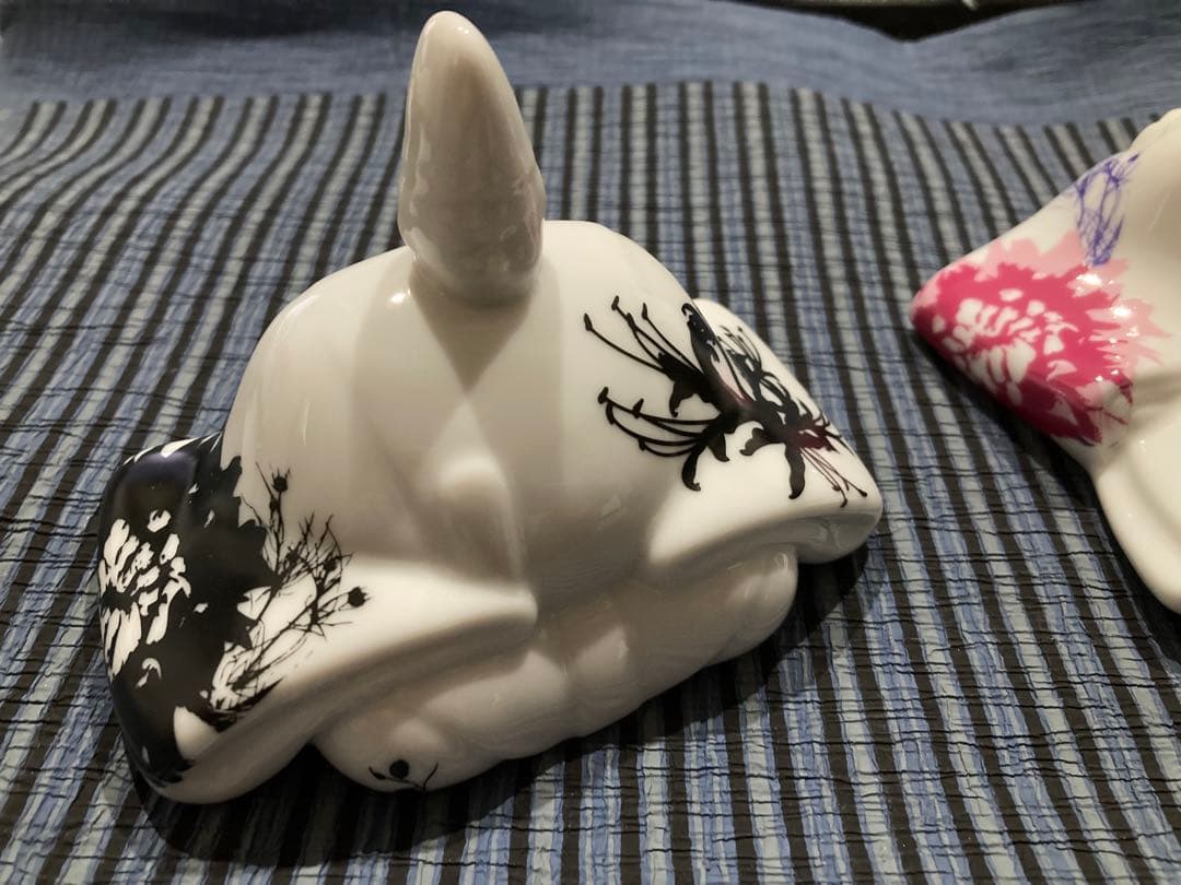 新品　座り雛・内裏雛/ポーセラーツ 焼成見本品：陶磁器製 節句 ディスプレイ