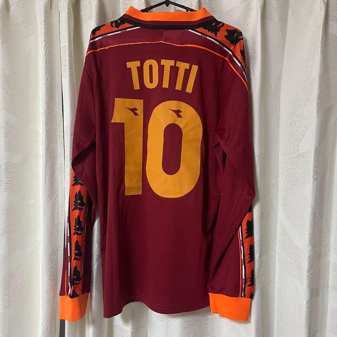 ローマ1998/99トッティホームサッカーユニフォーム長袖football