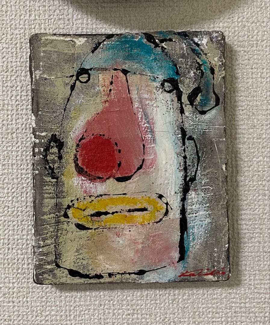 抽象的なピエロの冨永圭志作品油彩画
