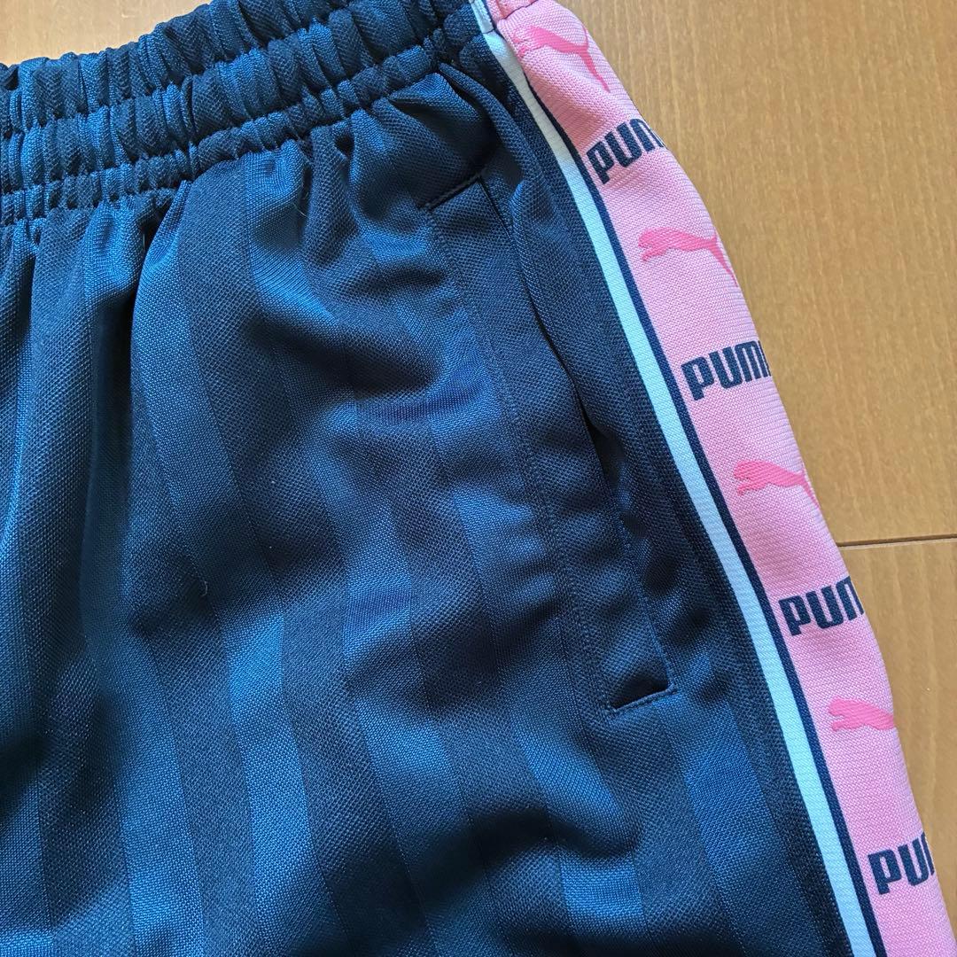 PUMA プーマ 希少 ピンク ロゴ ジャージ セットアップ S M ライン