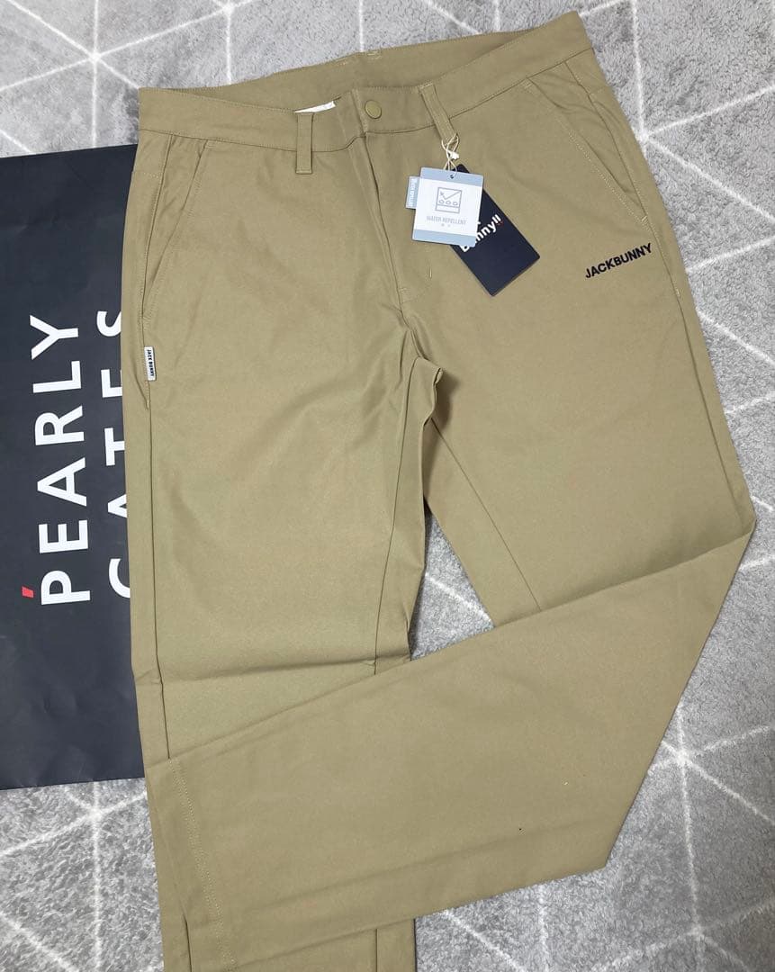 新品 パーリーゲイツ ジャックバニー ポリエステルツイル パンツ(4)Mベージュ