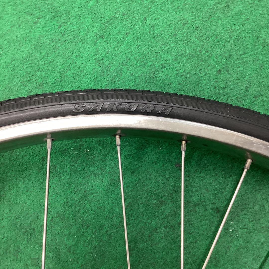 ステンレスリム　後輪 27x1-3/8 タイヤ付 外装6段 27インチ