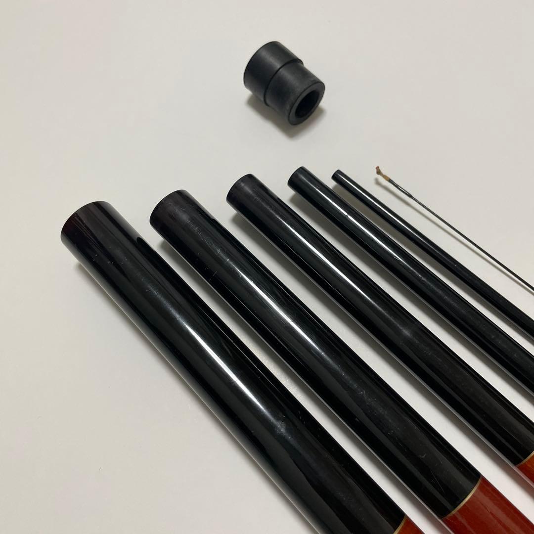 渓流竿　特硬調　のべ竿　振出しへら竿　シマノ　オレンジと黒のストライプ