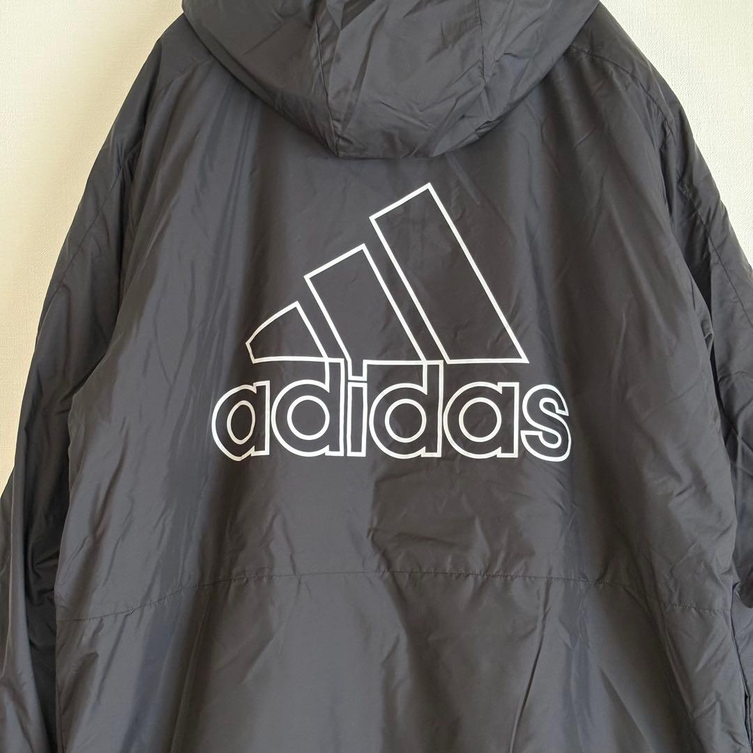 adidas アディダス　ベンチコート 3Lブラック ロングコート　大きいサイズ