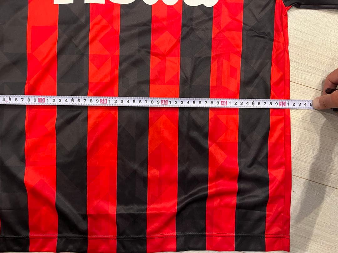 Milan A.C. Lotto シャツ 赤黒ストライプ