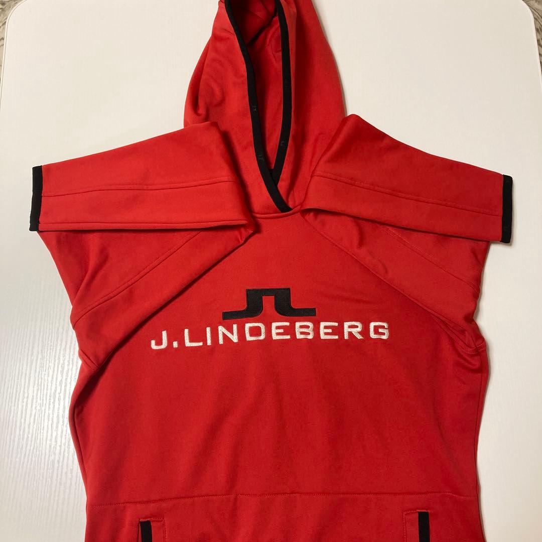 J.LINDEBERG フード付きシャツ M レッド