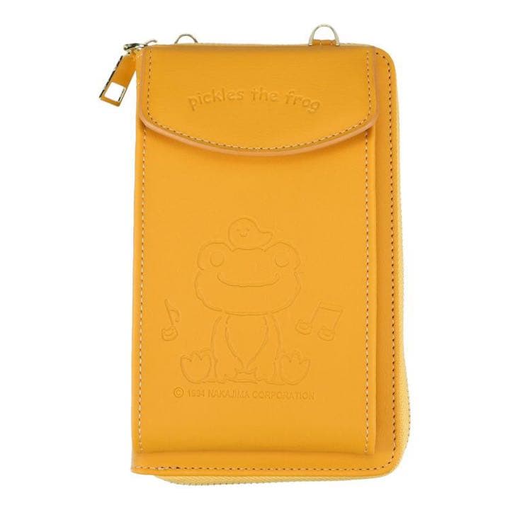 かえるのピクルス　お財布機能付きスマホショルダー　おひさま