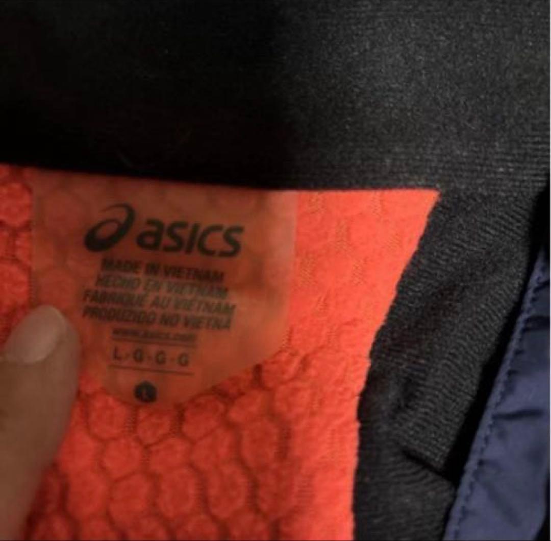 ASICS ウィンドブレーカー ネイビー/ピンクサイズ メンズL ジャージ
