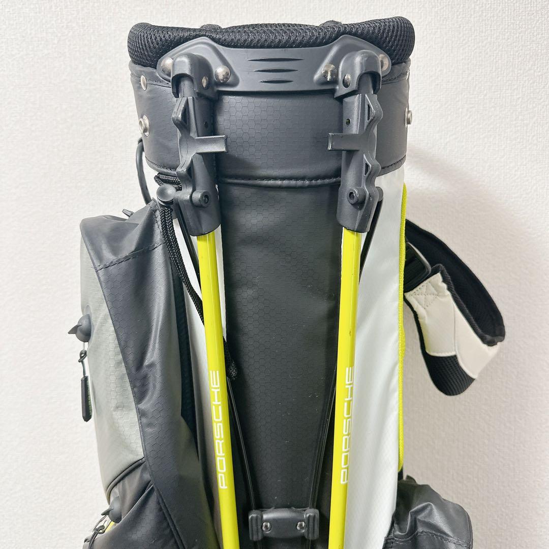 美品　PORSCHE ポルシェ ゴルフバッグ スタンド型 7分割 口径25cm