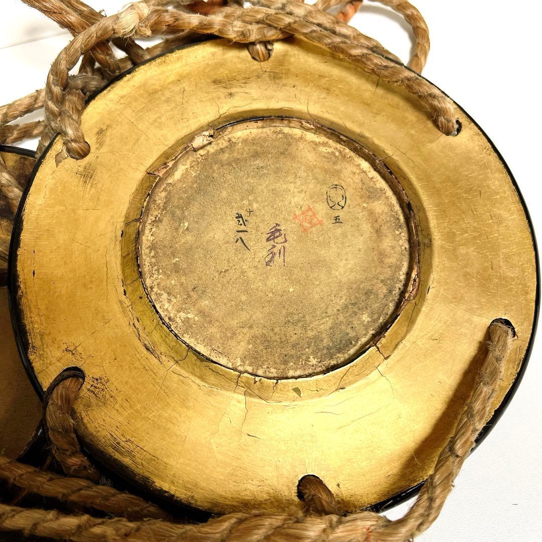 【蔵出し】鼓　蒔絵　小鼓　胴　和楽器　漆塗り　伝統芸能　能 歌舞伎　金彩　松柄