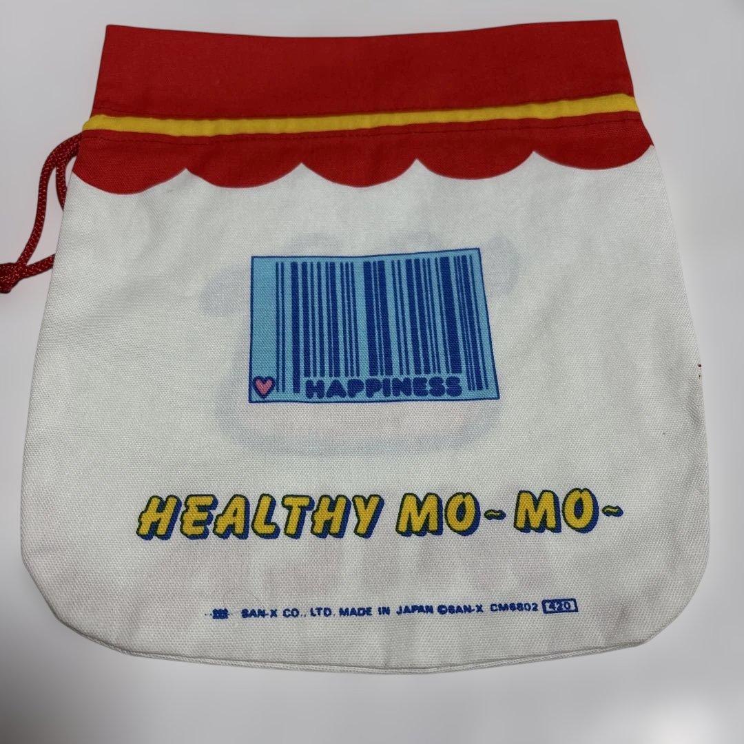 昭和レトロ　希少　HEALTHY MO-MO MILK 巾着　san-X
