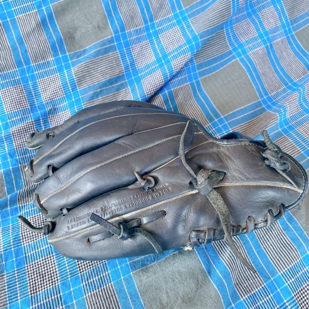 ミズノ 少年軟式グローブ 内野用 ブラック ランバードロゴ 刺繍入り 希少モデル