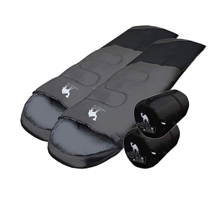 新品　配色　収納袋付き　2way　封筒型シュラフ　寝袋　羽毛 ダックダウン 黒