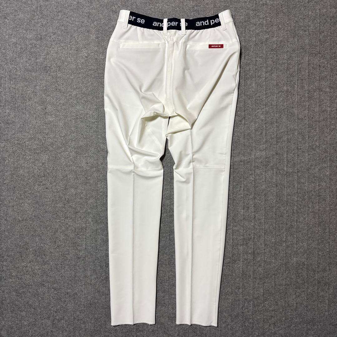 LLサイズ 新品 アンパスィ ストレッチ ゴルフパンツ 白 AMF5003E3F